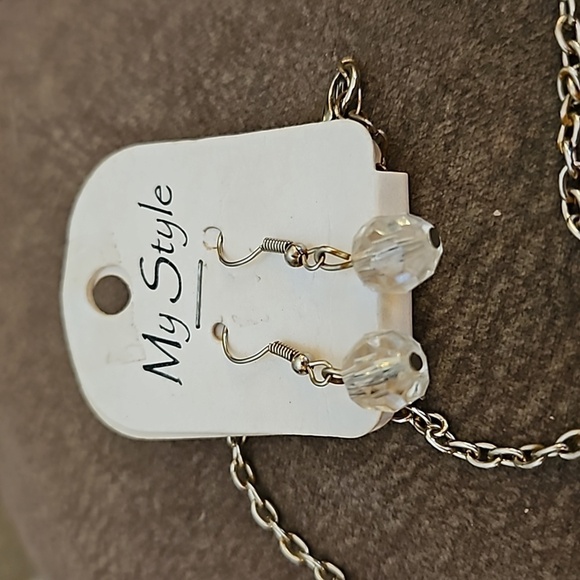 5/$25 MY STYLE Marbled Acrylic Beaded Castlecore Chain Necklace Earrings Set - Picture 3 of 5